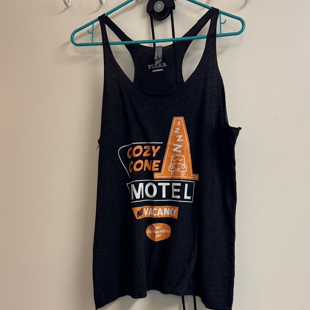 Disney Pixar Black Cozy Cone Motel Tank Top